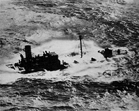 sinking convoy ship
